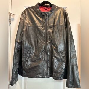 🔥TED BAKER Leather Rider Jacket, Size XL